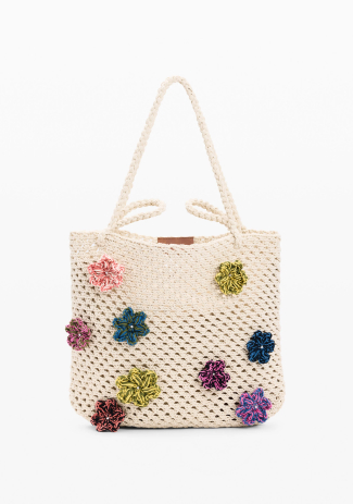 Crochet bag with flowers